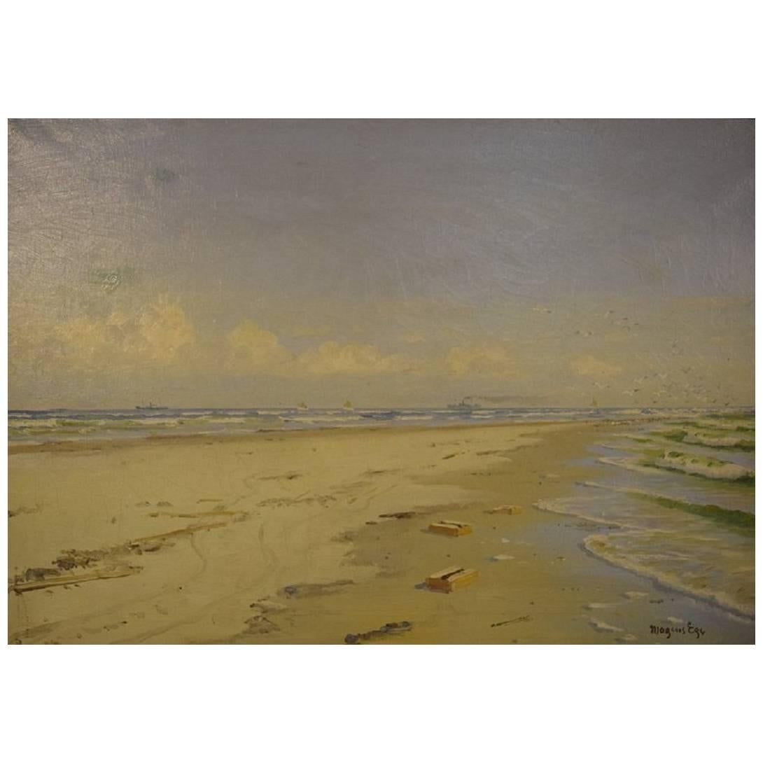 Coastal Part from 'Grenen' on Skagen, by Mogens Ege Oil on Canvas