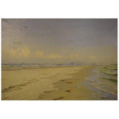 Vintage Coastal Part from 'Grenen' on Skagen, by Mogens Ege Oil on Canvas
