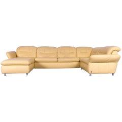 Willi Schillig Leather Corner Sofa Ochre Yellow