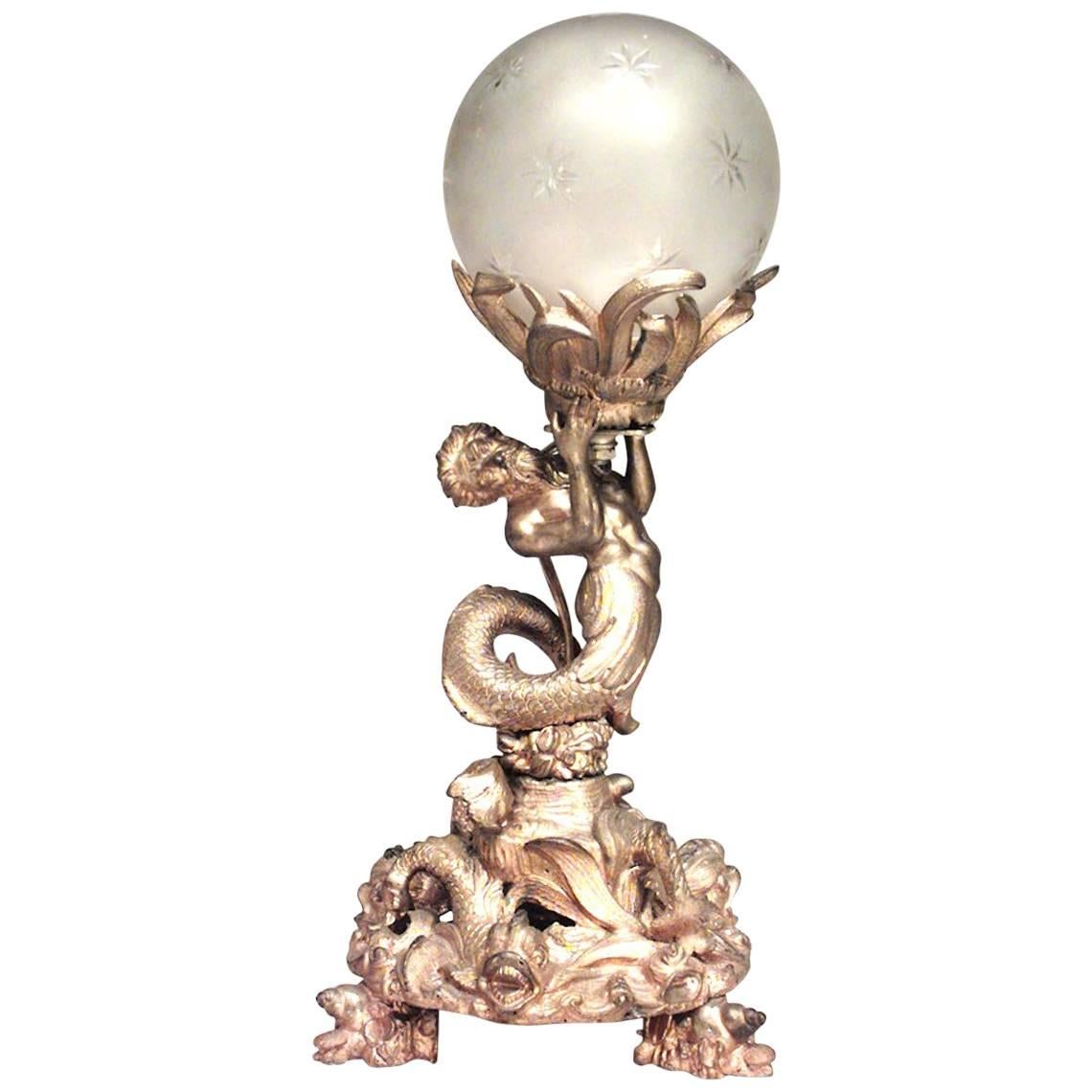 French Louis XV Bronze Dore Table Lamp For Sale