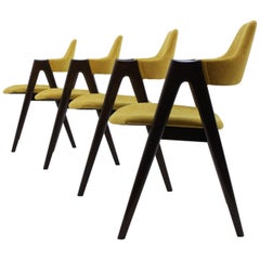 Set of Four Oak Compass Chair by Kai Kristiansen for SVA Møbler