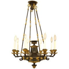 Lustre Empire français en bronze doré