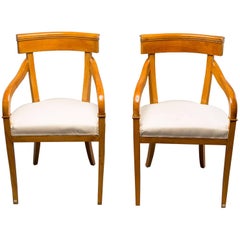 Antique Pair of Biedermeier Style Armchairs