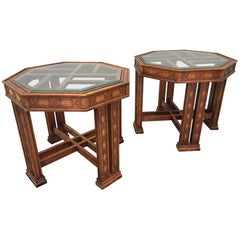 Vintage Henredon Asian Chinoiserie End Tables