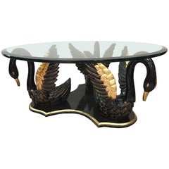 Sculptural Carved Swan Coffee Table