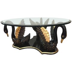 Table basse sculpturale en forme de cygne