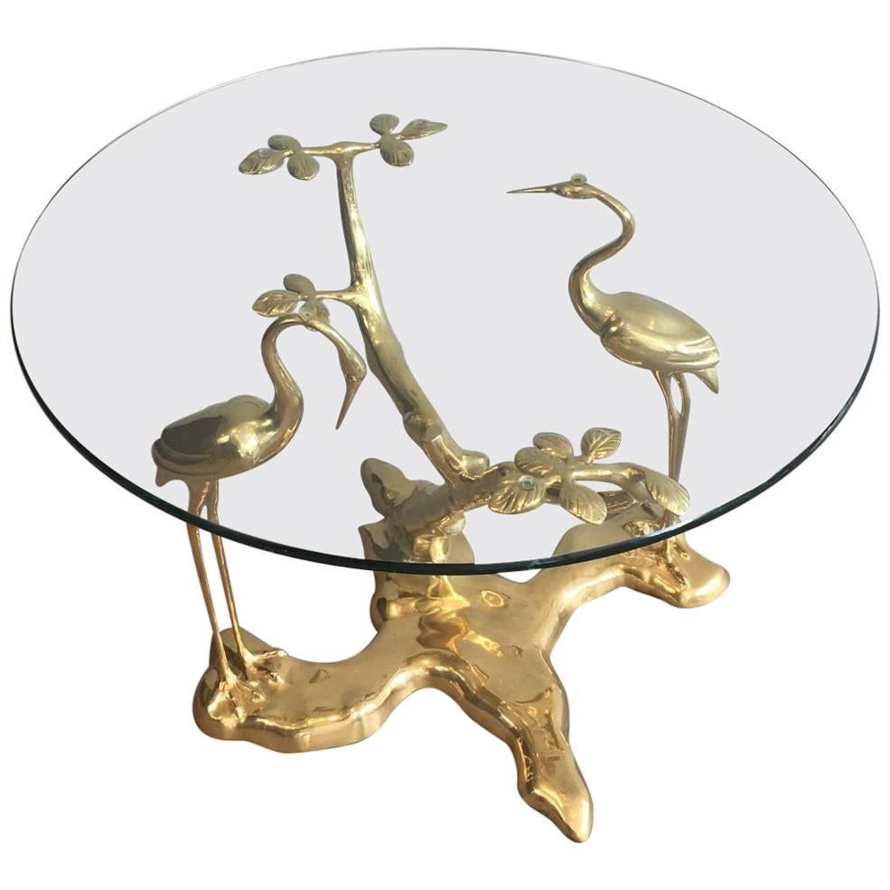 Gilt Mid-Century Modern Bronze Coffee Table by Willy Daro