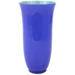 Carlo Moretti für Tiffany & Co. Vase in Violettblau und Aqua mit Signatur