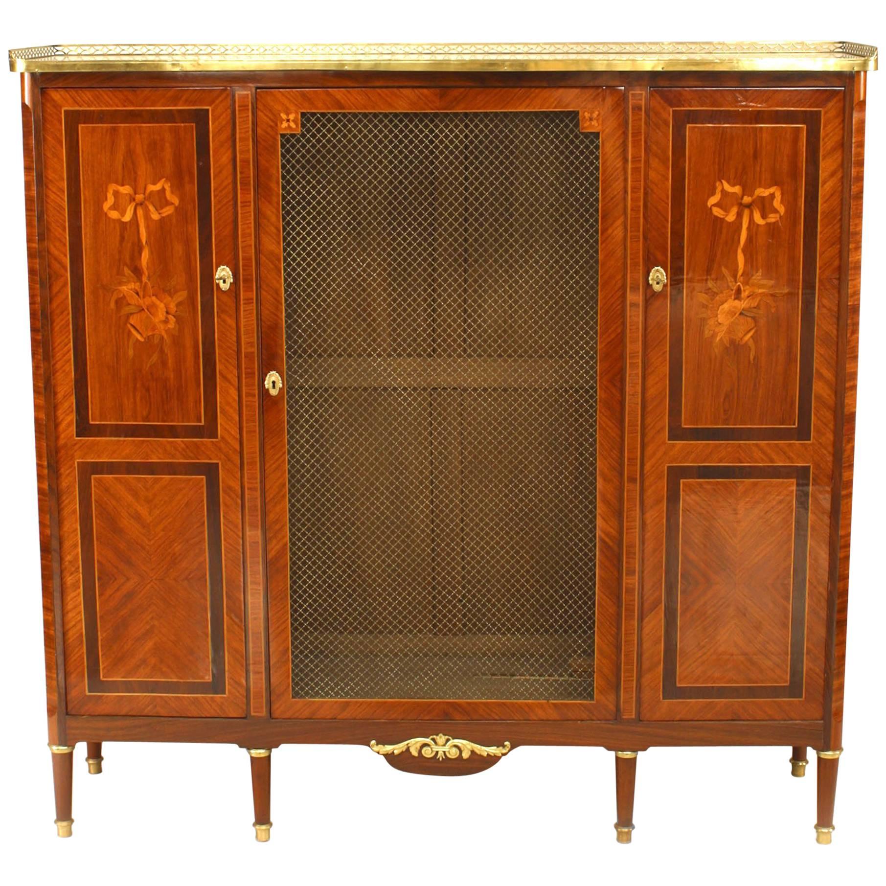 French Louis XVI Style High Cabinet For Sale