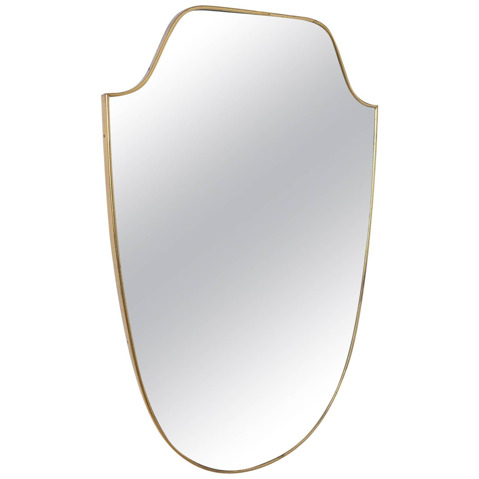 Brass Frame 'Shield' Mirror