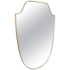 Brass Frame 'Shield' Mirror