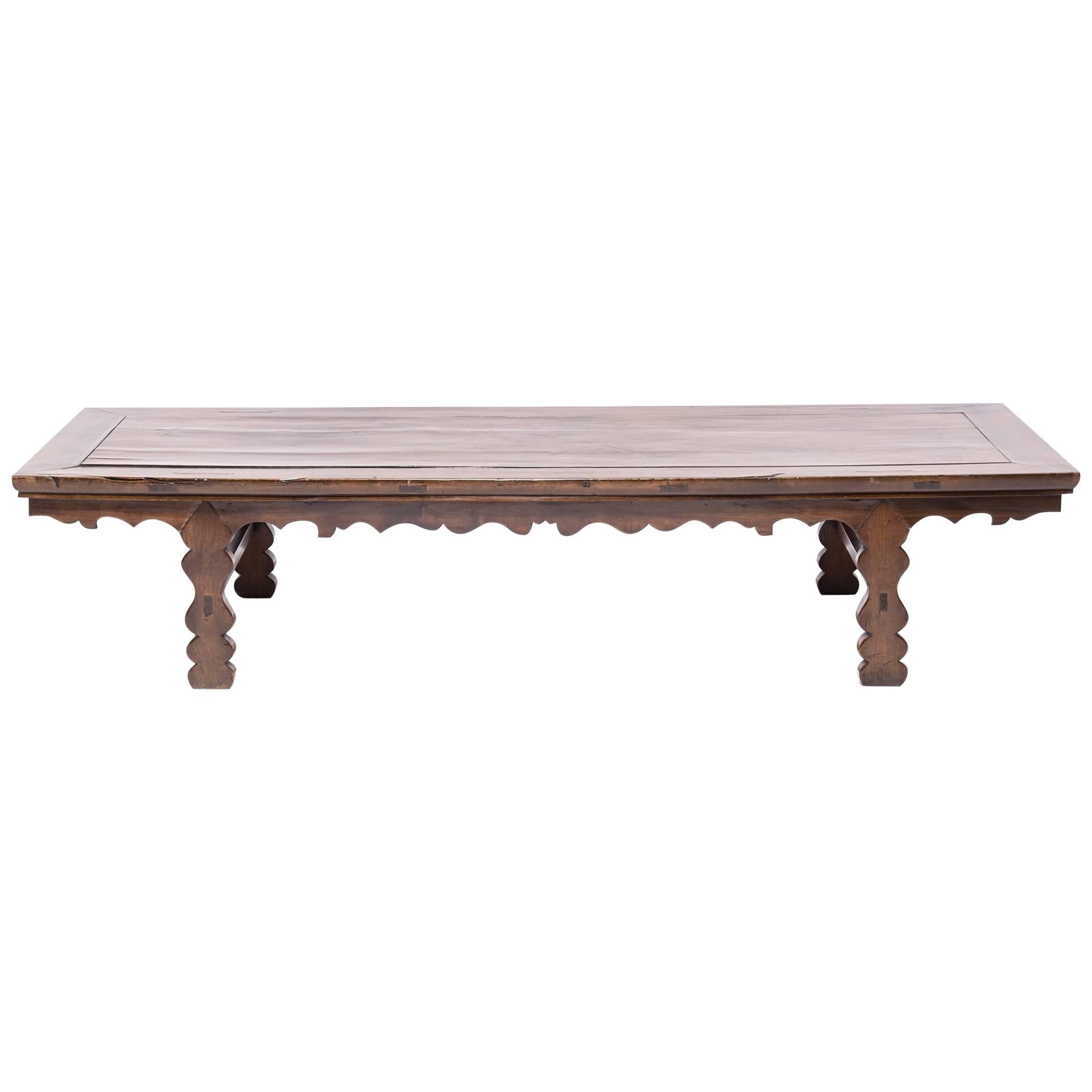 19th Century Chinese Low Table with Carved Apron