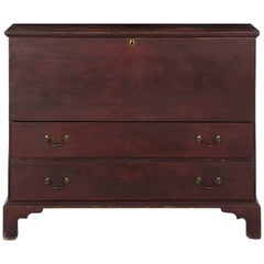 19th Century American Red Painted Mule Blanket Chest of Drawers