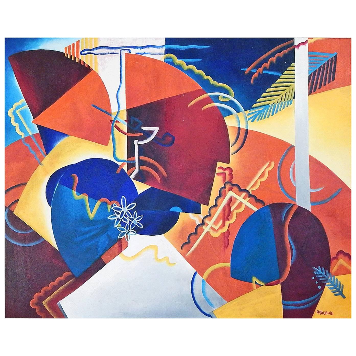 "Terrace, " Brilliant, Cubist-Expressionist Masterpiece by Virginia True, 1946 For Sale