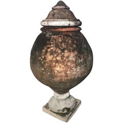 Impressive 19th Century Large Scale French Terracotta Lidded Storage Vessel