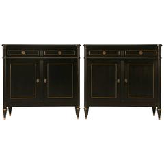Stellar Pair of Custom Louis XVI Style Two over Two Chests/Buffets/Vanities
