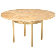 Custom Made Modern Brass & Onyx Dining Table