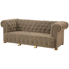 Chesterfield in Mohair with Solid Bronze Paw Feet