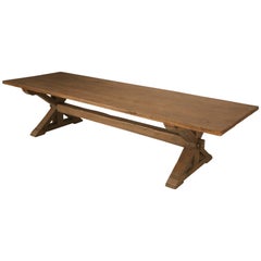 Custom-Made Reclaimed Oak Dining Table in a Pickled Grey Finish in Any Dimension