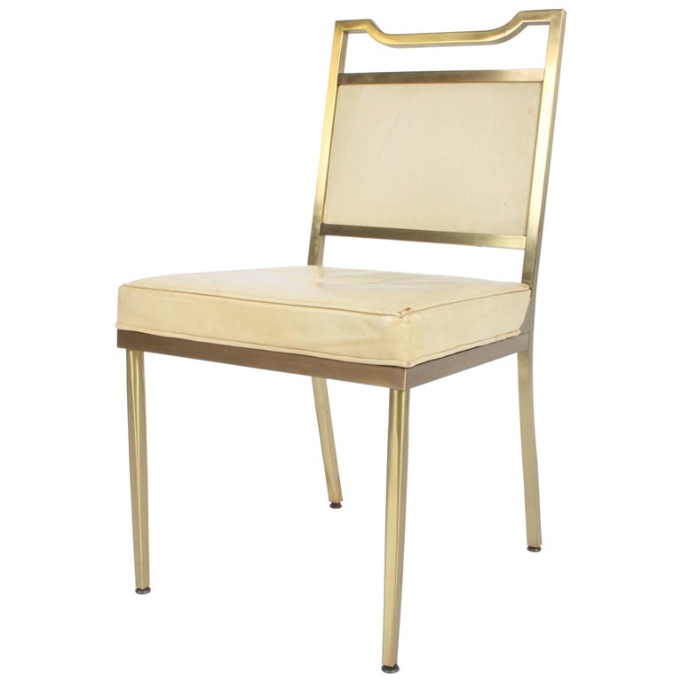 Billy Haines Style MidCentury Modern Brass Desk Chair For Sale at 1stdibs