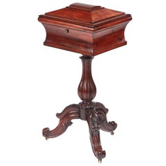 Quality Victorian Carved Rosewood Teapoy