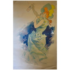 French Color Lithograph Poster for Quinquina Dubonnet by Jules Chéret, 1895
