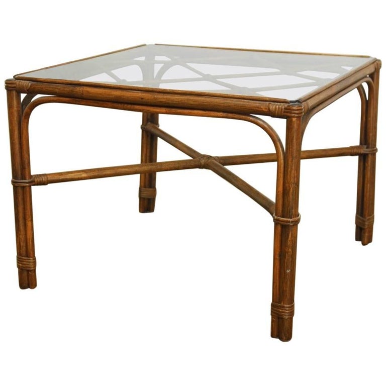 Organic Modern Bamboo Rattan Coffee Table By Brown Jordan For Organic Modern Bamboo Rattan Coffee Table By Brown Jordan For