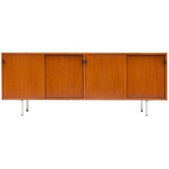 Florence Knoll Credenza aus Teakholz:: hergestellt von De Coene:: 1950er Jahre