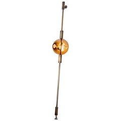 Amber Lean Light- Modern Handmade Glass with Antique Brass Wall and Floor Light