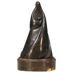 Midcentury "Madonna and Child" Abstract Bronze Sculpture
