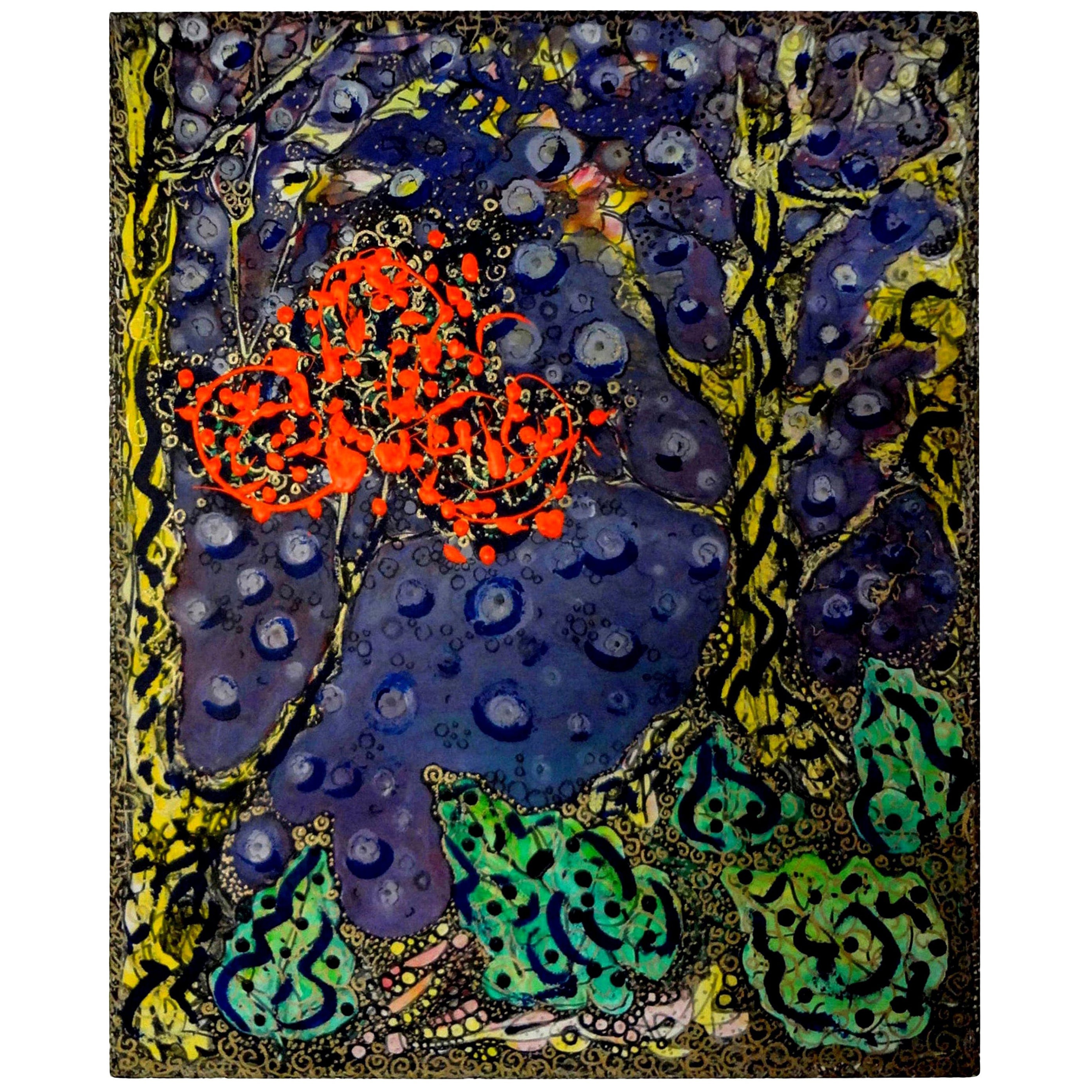 Vintage Z Gallerie RM Dulcet Waltz Abstract Modern Acrylic Oil Painting