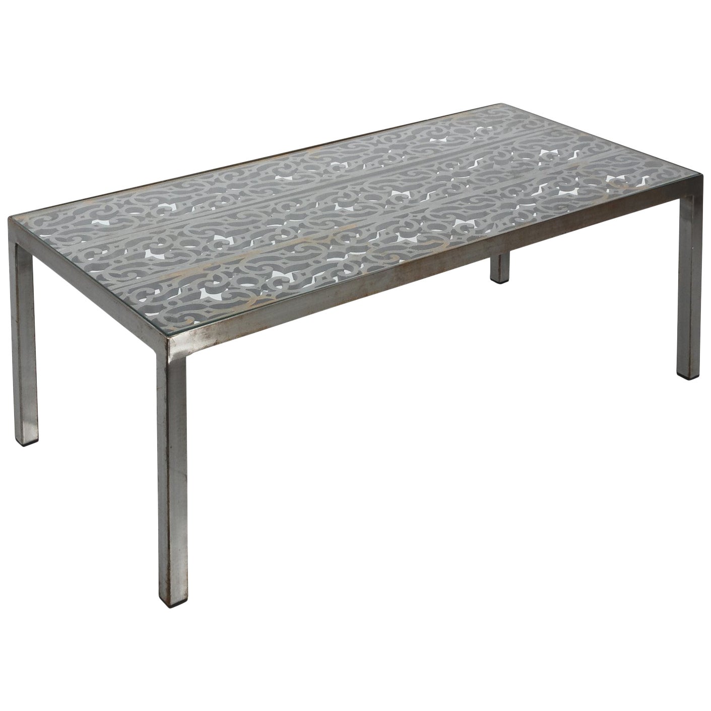 Verdigris Lacquered Wrought Iron square Coffee Table at 1stDibs