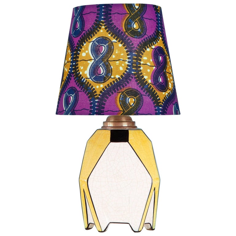 Vintage Ceramic Art Deco Table Lamp For Sale