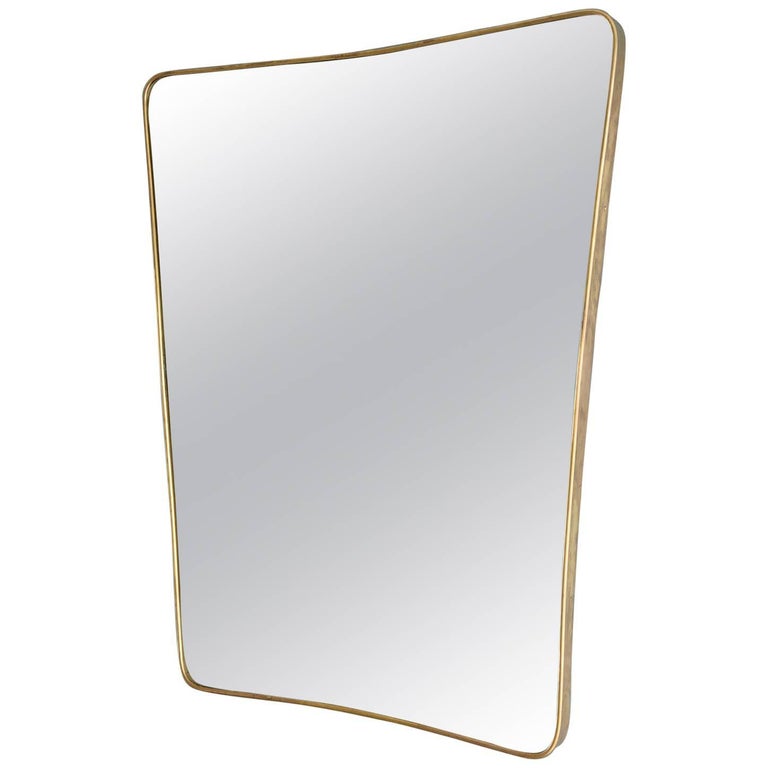 Vintage Italian Brass Mirror For Sale