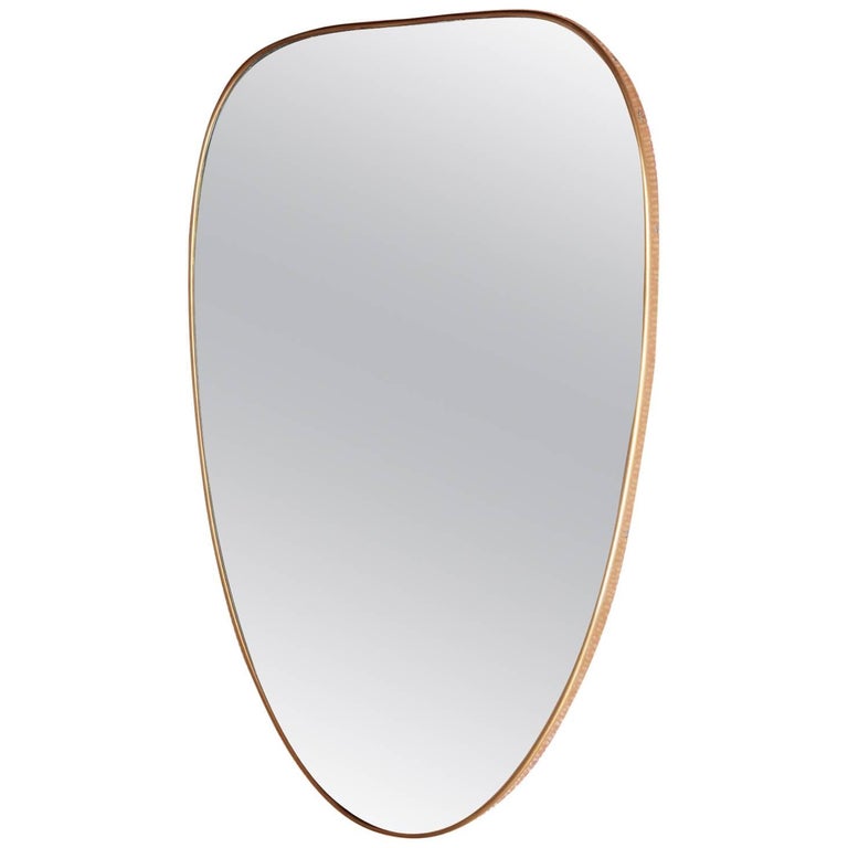 Vintage Italian Brass Mirror For Sale