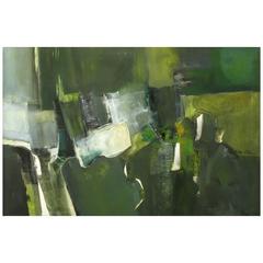 Janine Collier Óleo sobre lienzo titulado "Val d'Oise, " Siglo XX
