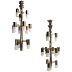 Pair of Large French Midcentury Chandeliers