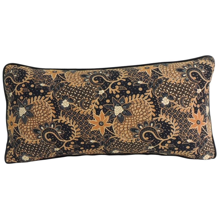 Vintage Black And Gold Batik Textile Bolster Decorative Pillow For Magnificent Black And Gold Decorative Pillows Vintage Black And Gold Batik Textile Bolster Decorative Pillow For Magnificent Black And Gold Decorative Pillows