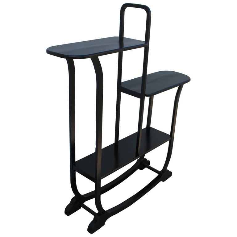 Pair of Art Deco Walnut Shelf Units at 1stdibs