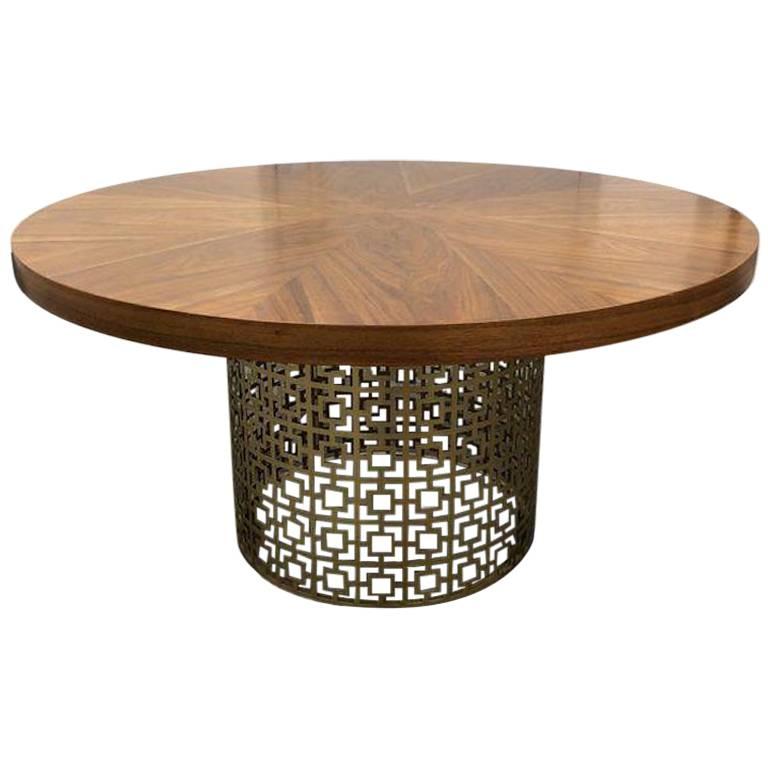 Jonathan Adler Walnut Veneer And Brushed Brass Nixon Cocktail Table Jonathan Adler Walnut Veneer And Brushed Brass Nixon Cocktail Table For
