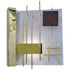 Gio Ponti Geometric "Quadri Luminosi" Sconces, Italy, 1980s