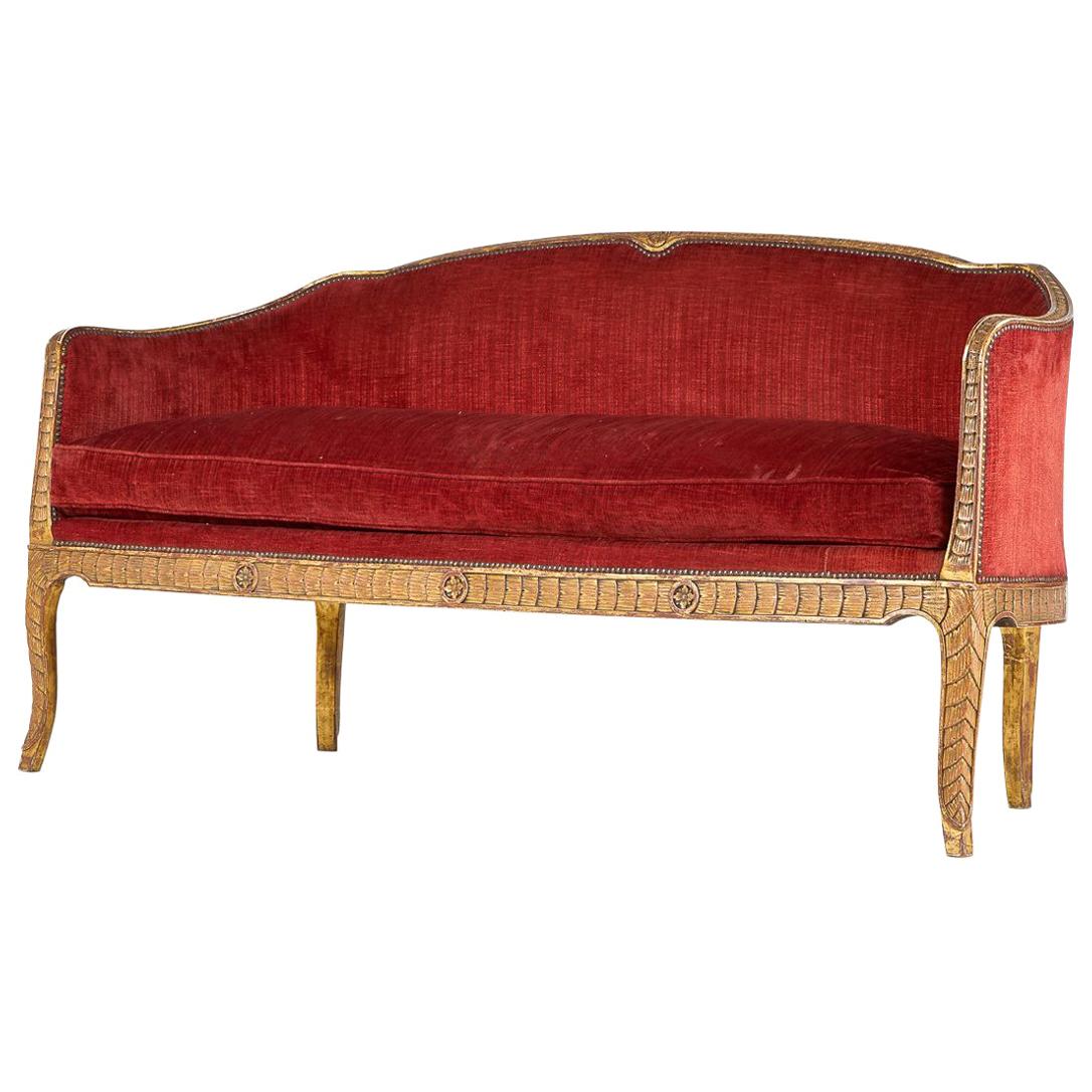 18th Century Italian Gilt Sofa with Original Gilding