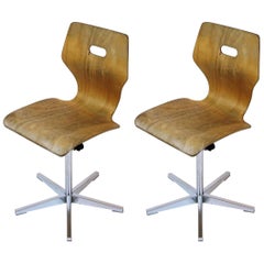 Vintage Swiss Made Height Adjustable Childrens School Chair by Embru, 1960