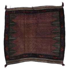 Alfombra afgana antigua Baluch Bagface, Saddlebag, Arte Textil o Alfombra de acento tribal