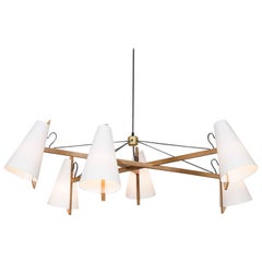 Hood Chandelier in White Oak by Brendan Ravenhill
