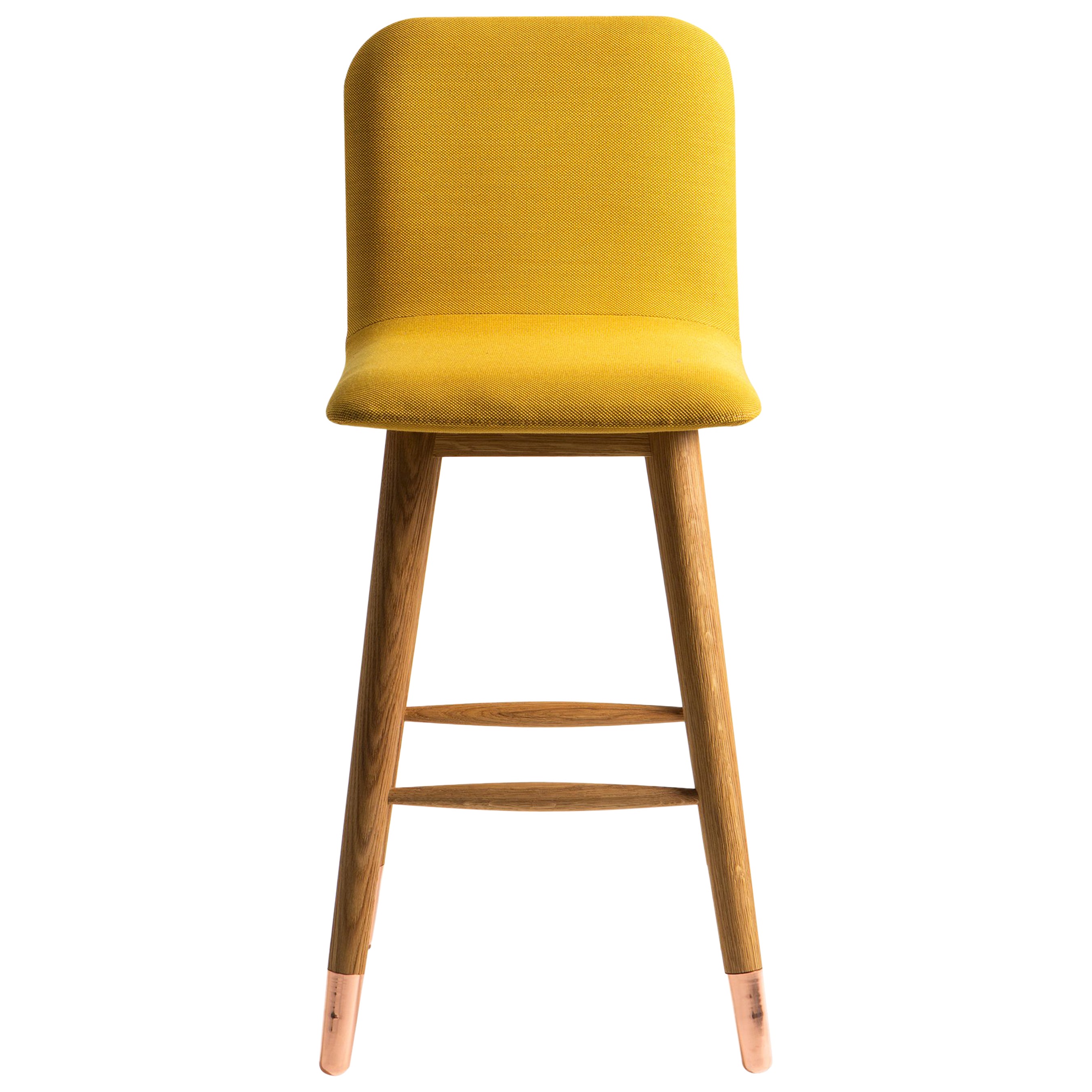 Contemporary American White Oak Yellow Mistral Bar Stool With Copper Contemporary American White Oak Yellow Mistral Bar Stool With Copper Legs For At 1stdibs