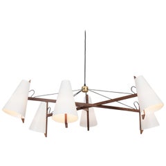 Hood Chandelier in Walnut by Brendan Ravenhill