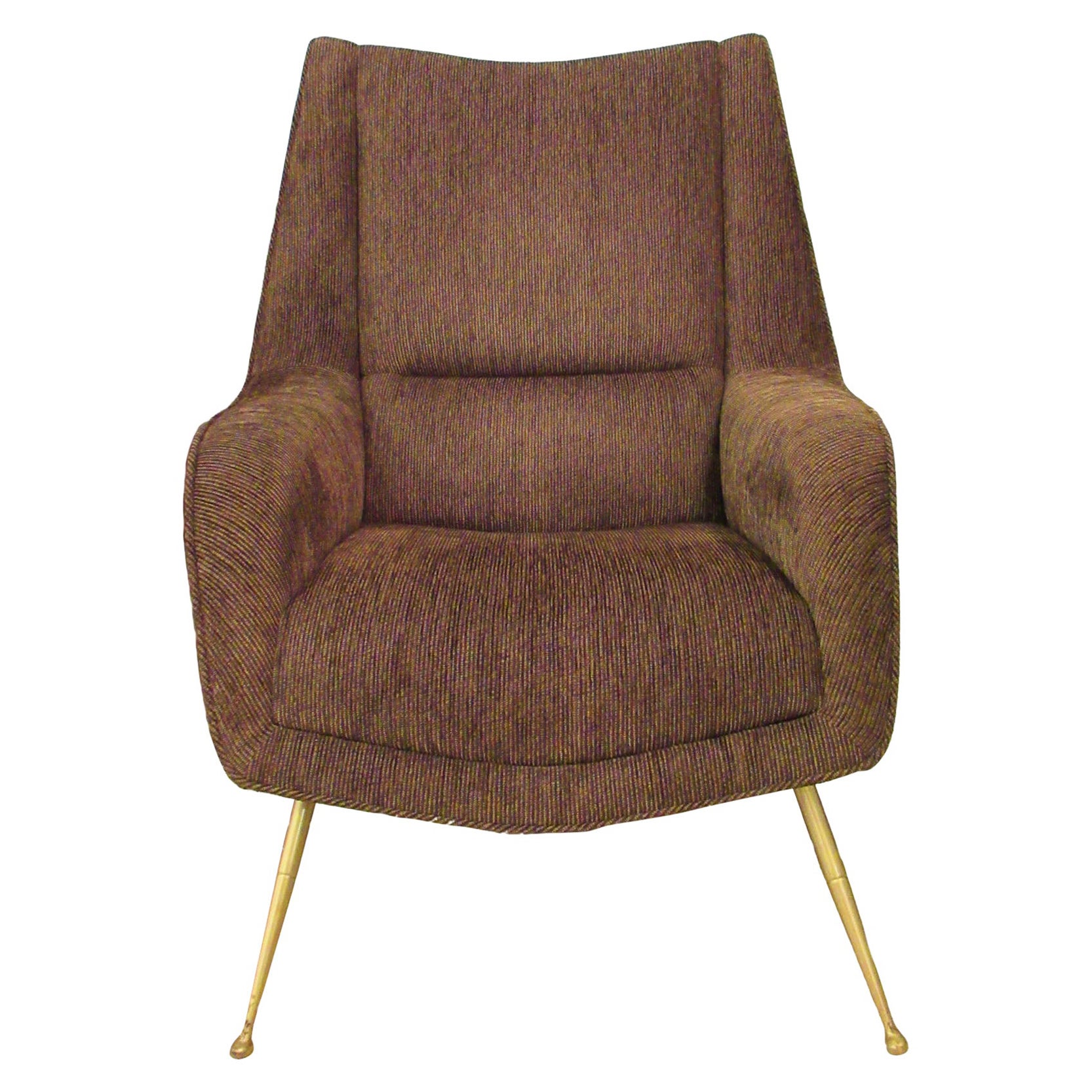 Italian Modern Upholstered Armchair, Carlo di Carli, 1950's For Sale