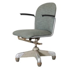 Silla de oficina ejecutiva Gispen "356 PQR" en tapicería verde suave, 1952