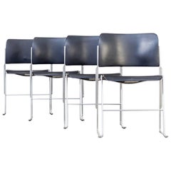 1970s David Rowland 40/4 Stacking Chair Metal for OFS Set of Four